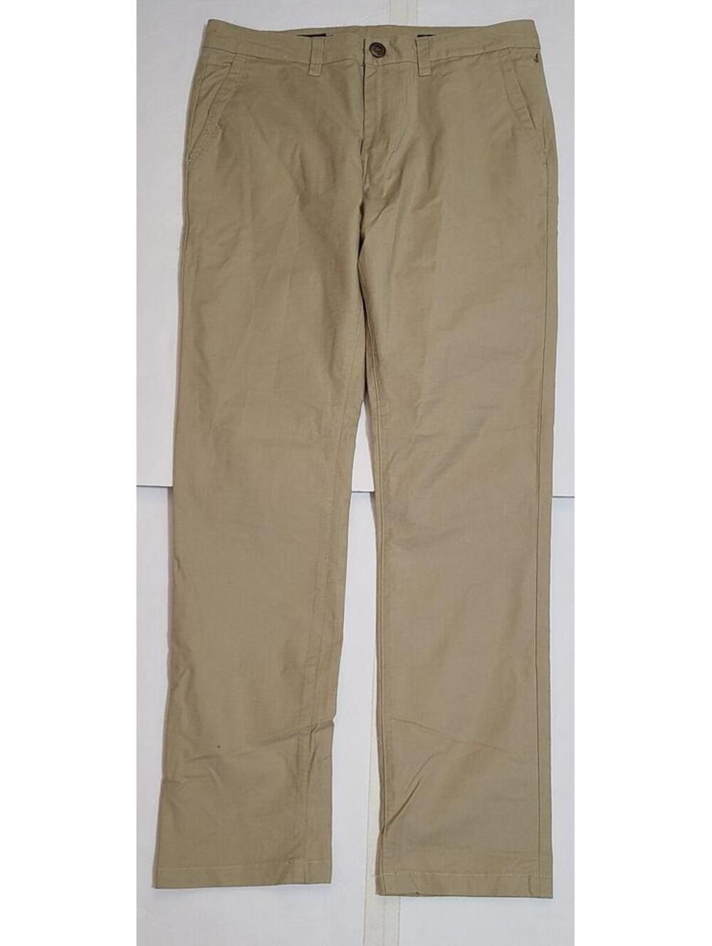 Roark Straight Fit Chino Pants Mens Sz 32 Khaki Stretch Travel Casual Hiking EUC